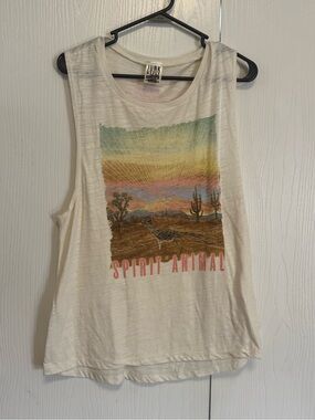 Junk Gypsy Off White 'Spirit Animal' Graphic Tank Top